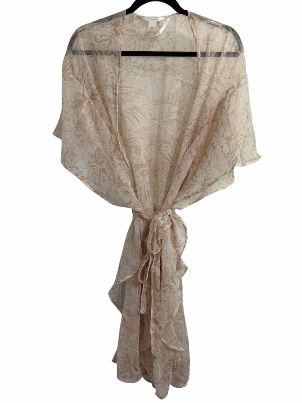 LC Lauren Conrad Floral Kimono Cover Up One Size Lightweight Tie Front Cardigan